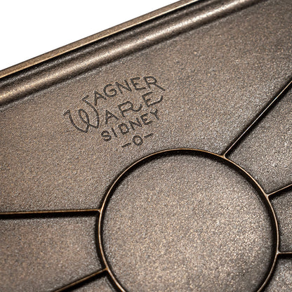 Close up of Wagner seal on long griddle